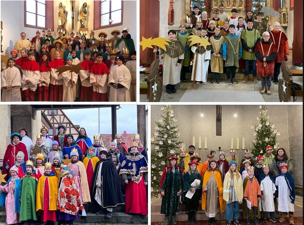 Die Sternsingerinnen und Sternsinger aus Leinach, Erlabrunn, Margetshöchheim und Zell 